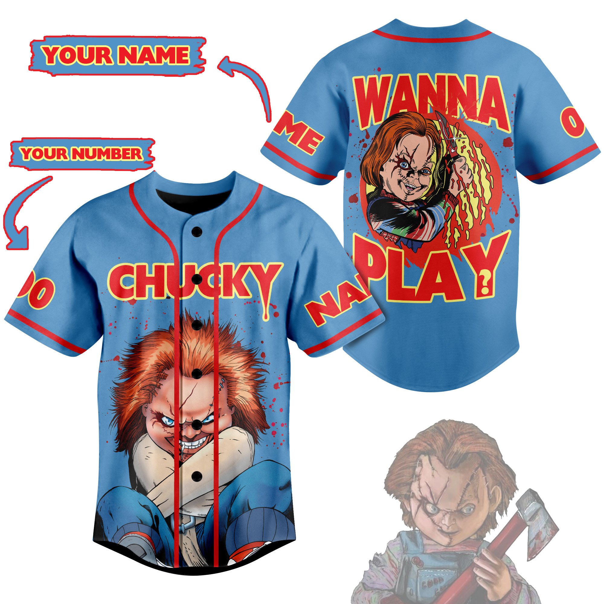 Chucky Wanna Play Baseball Jersey For Fans