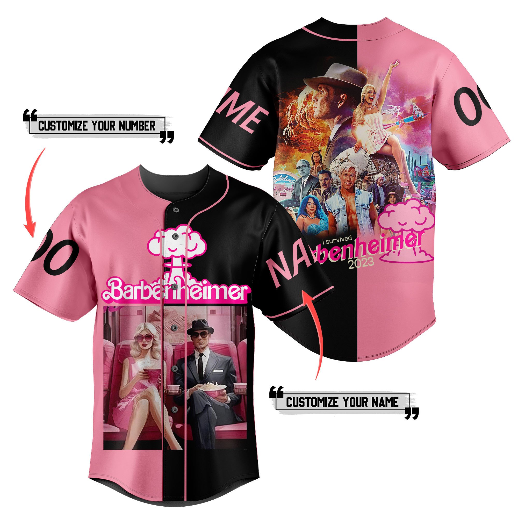 Barbenheimer For Fans Baseball Style Jersey For Women