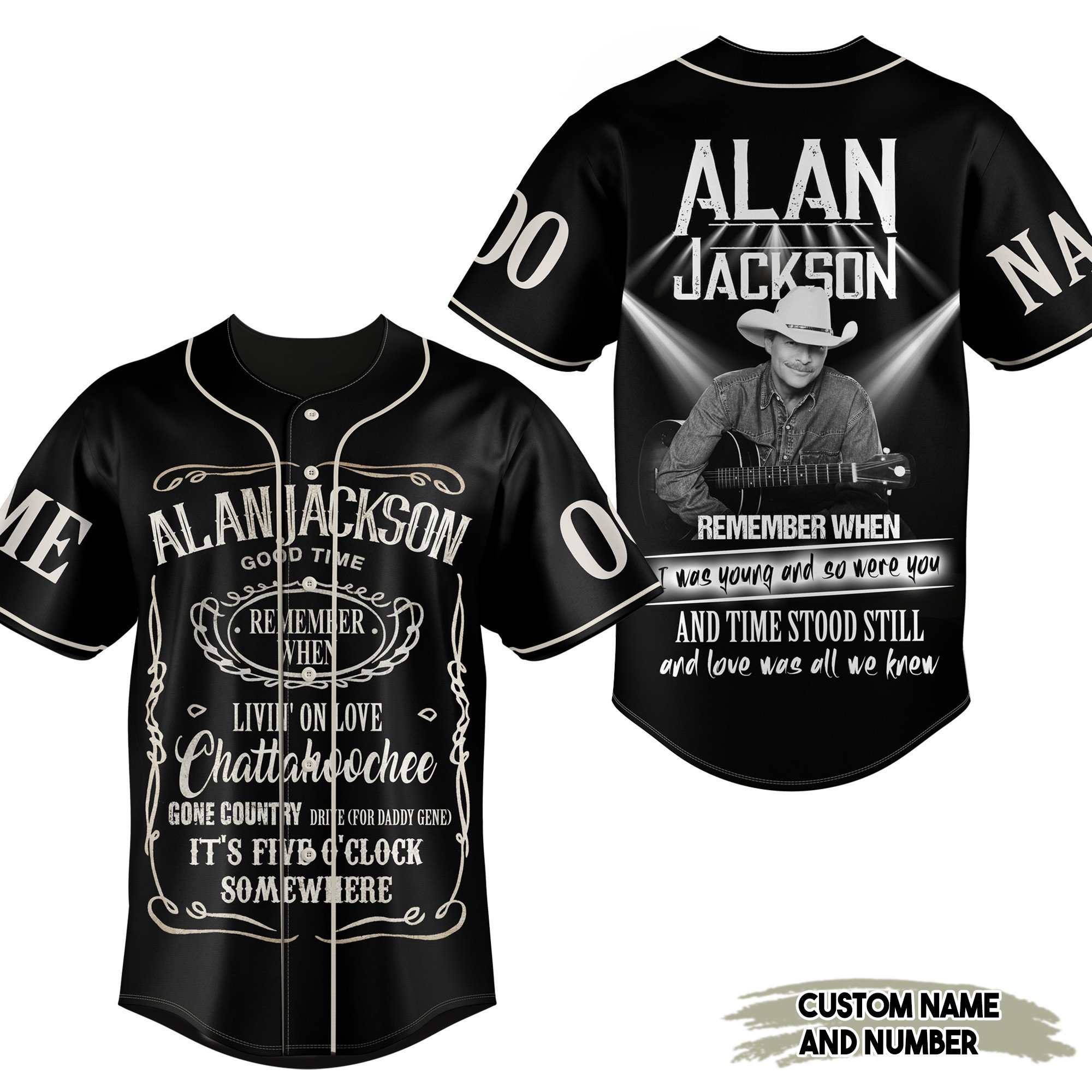 Alan Jackson For Fans Baseball Style Jersey For Men