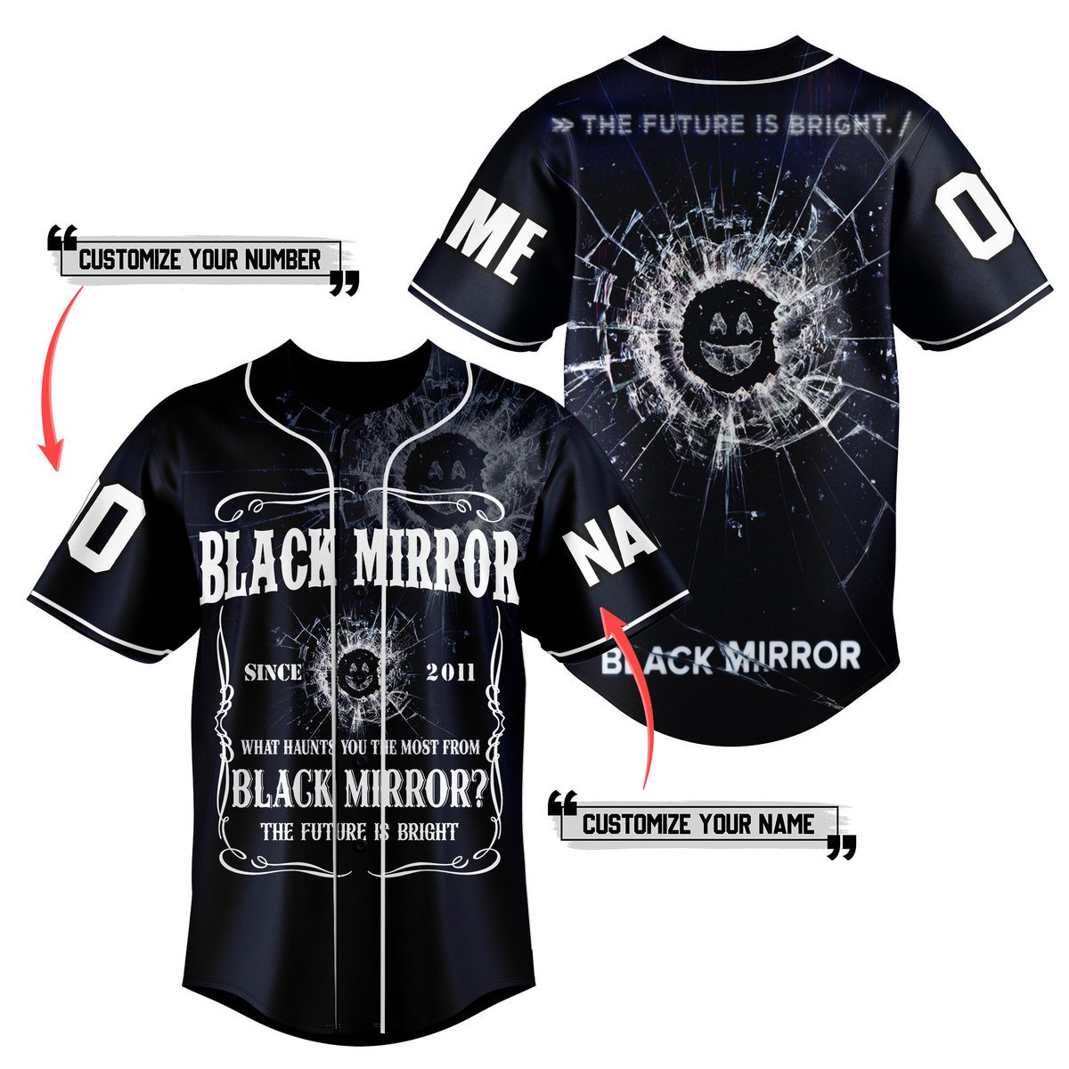 Black Mirror For Fans Baseball Style Jersey For Women