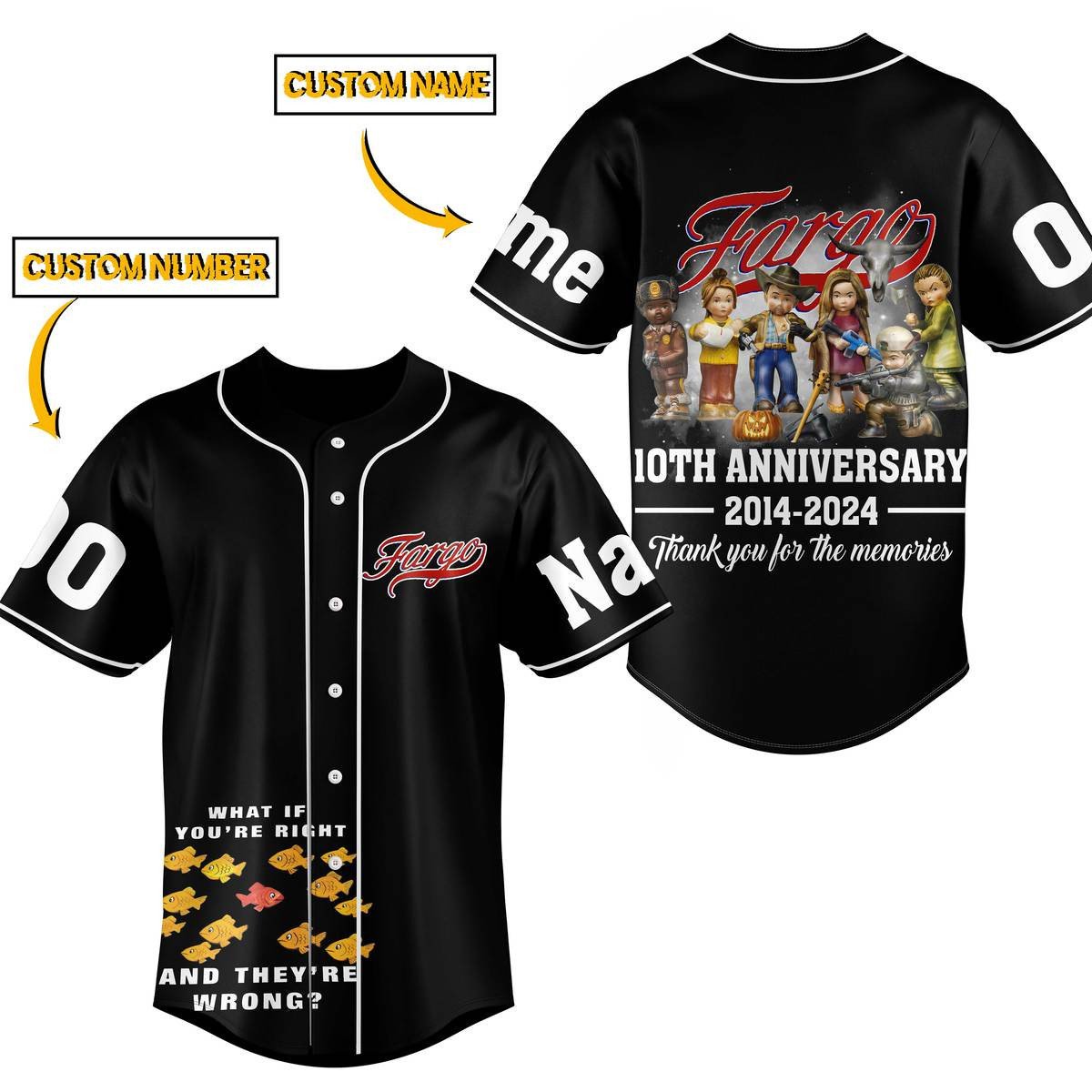 Fargo For Fans Baseball Style Jersey For Men