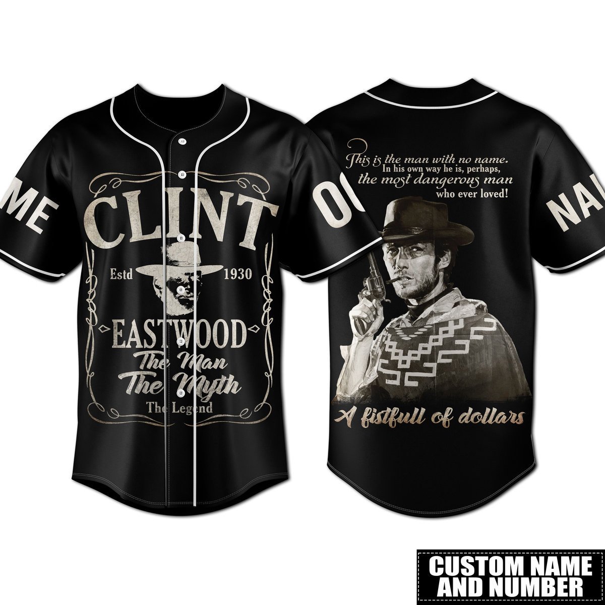 Clint Eastwood For Fans Baseball Style Jersey For Women