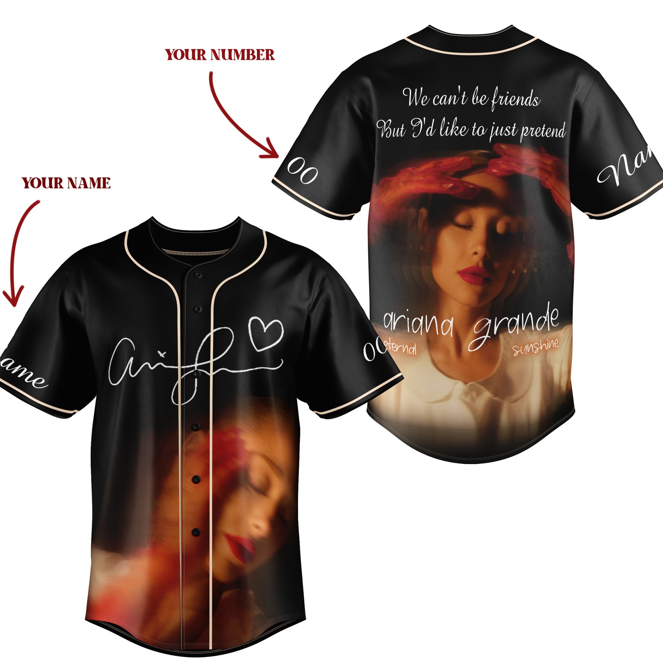 Ariana Grande For Fans Baseball Style Jersey For Women