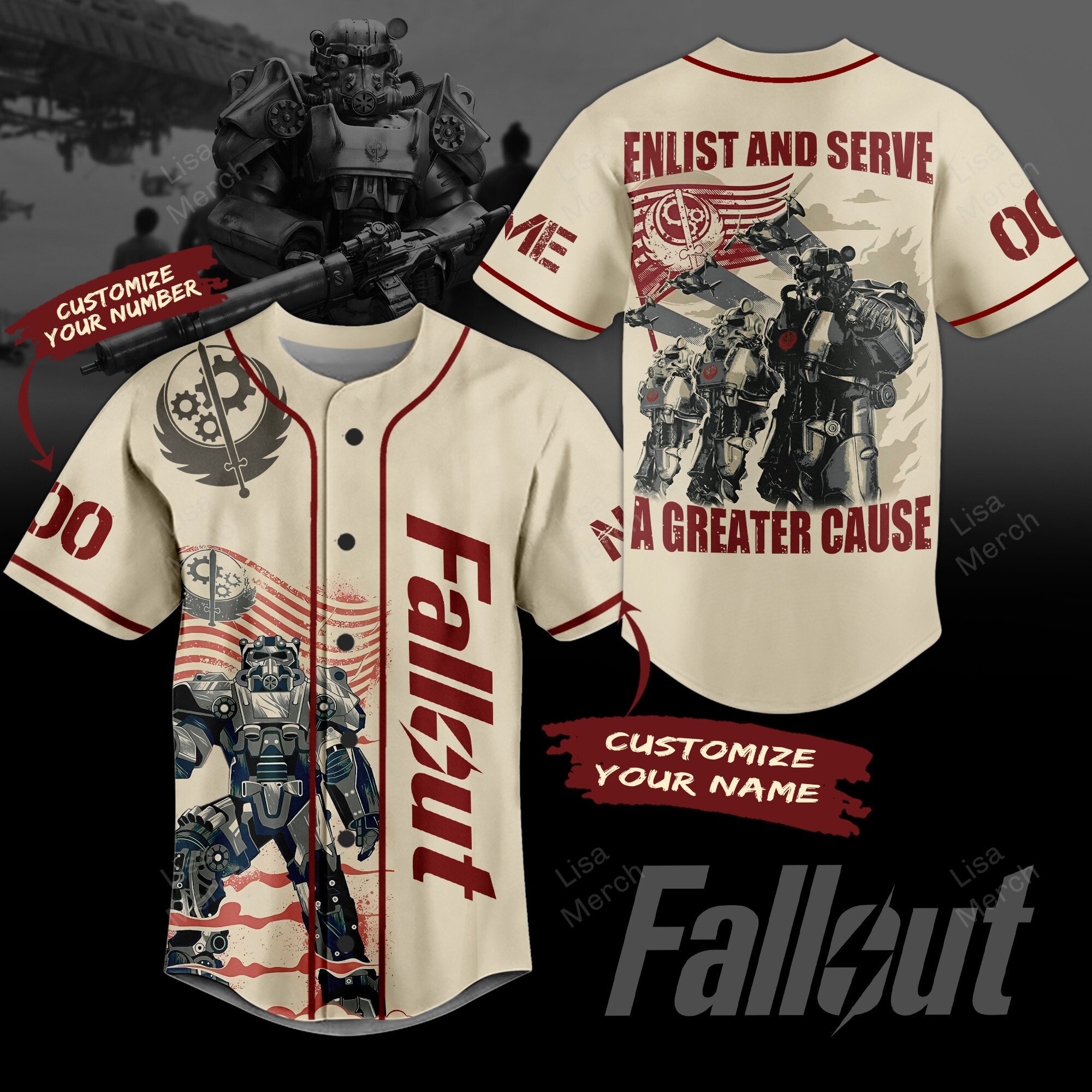 Fallout Enlist And Serve Baseball Jersey For Fans