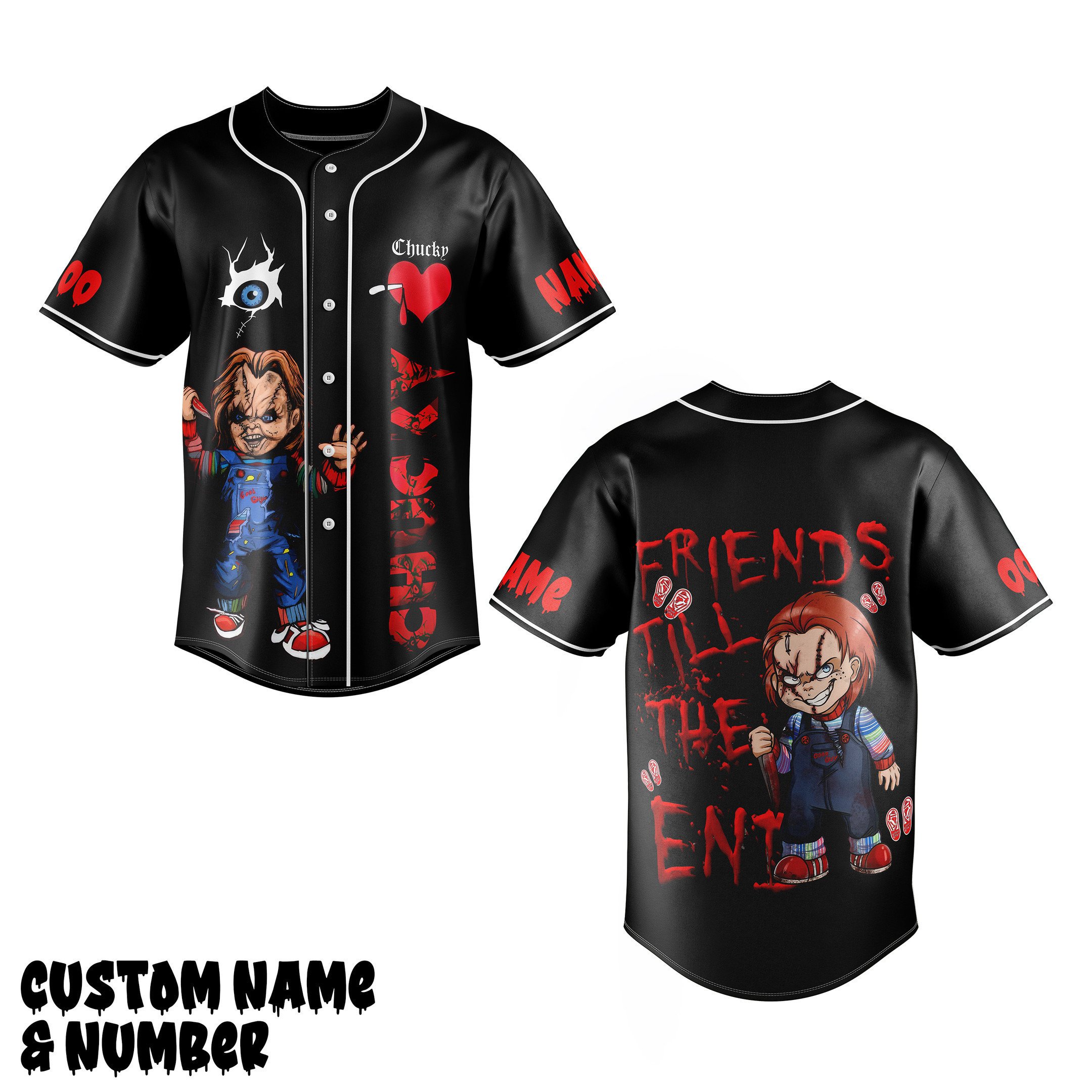 Chucky Friends ???ill the End Baseball Jersey For Fans