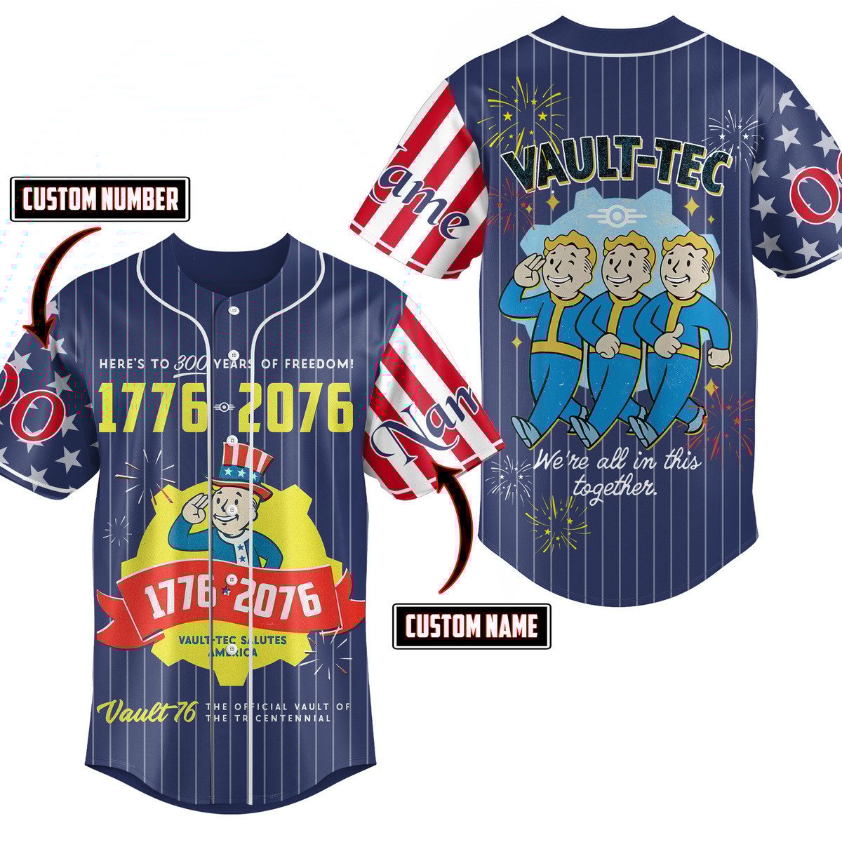 Fallout Vault-Tec Baseball Jersey For Fans