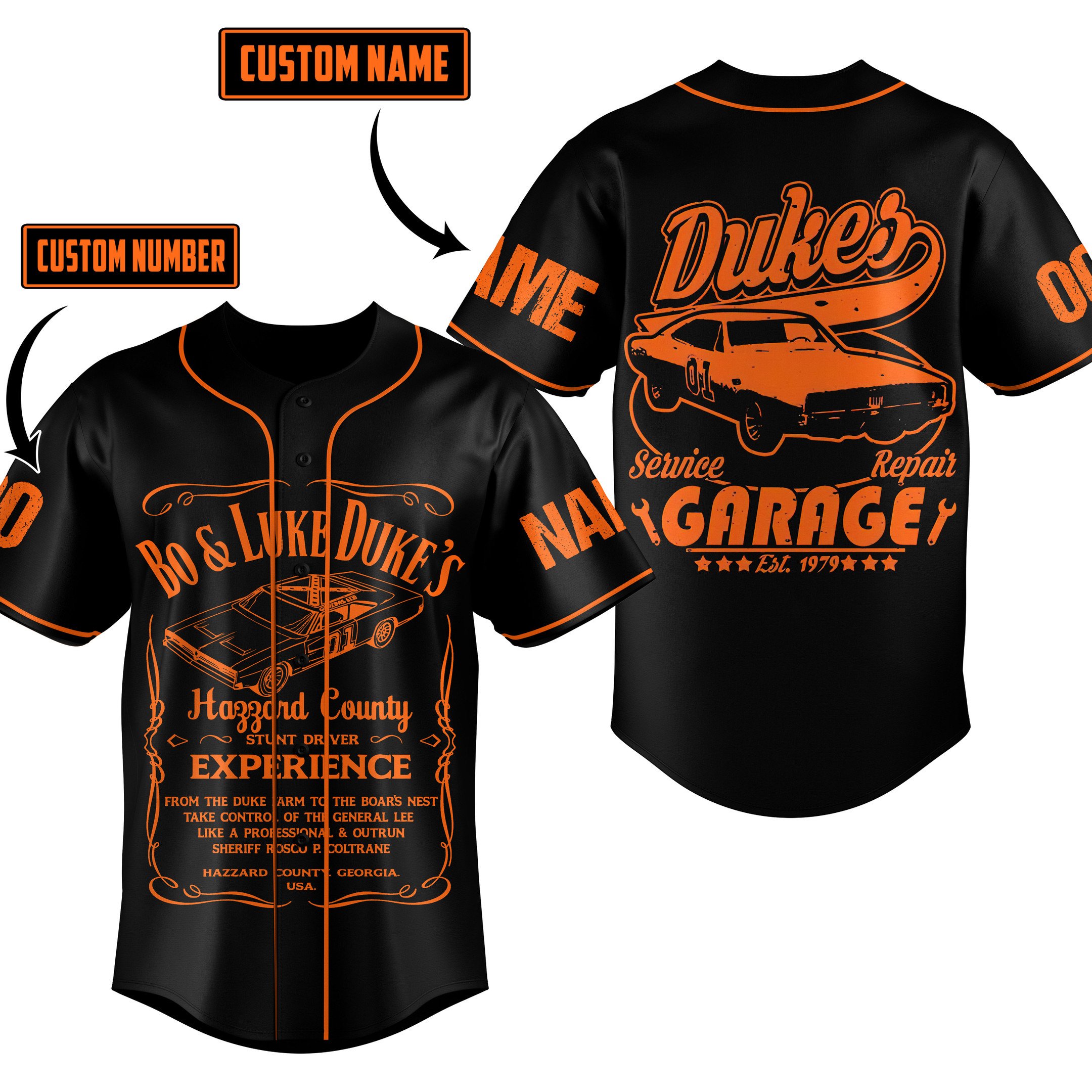 Bo and Luke Duke Baseball Jersey For Fans