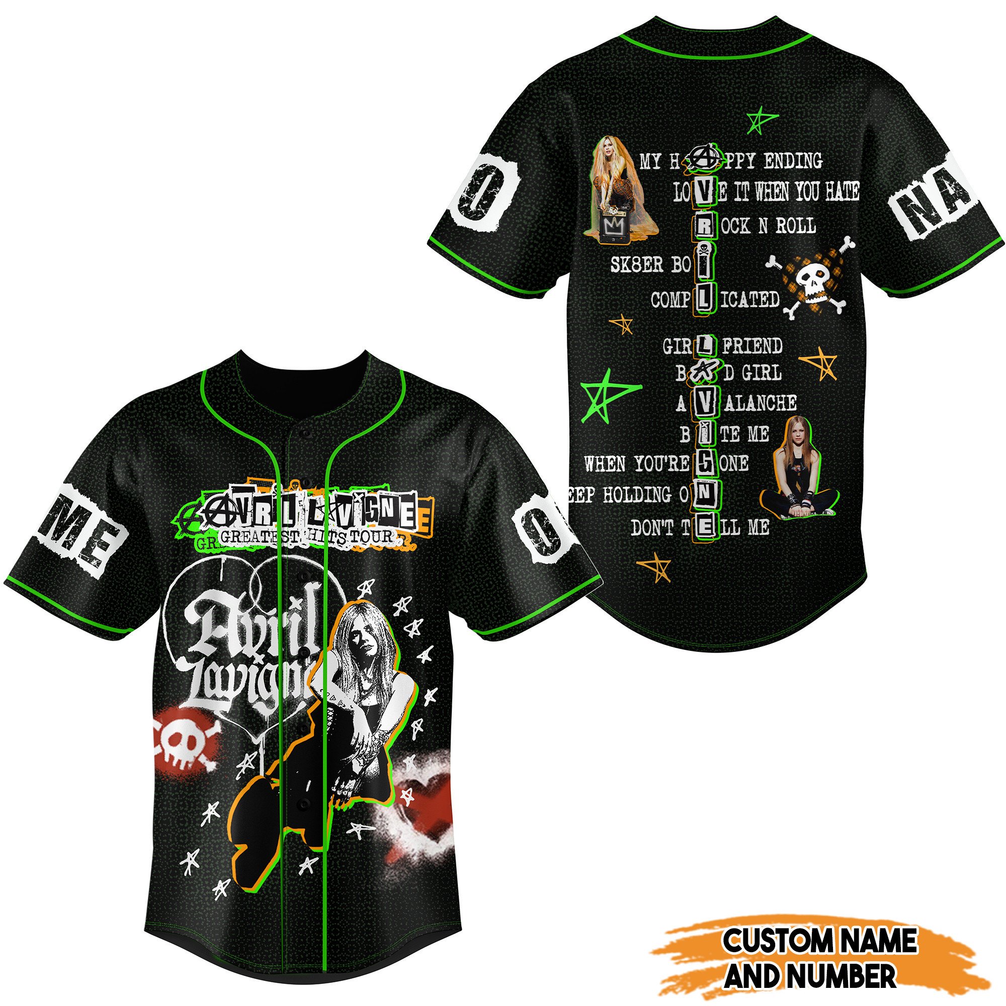 Avril Lavigne For Fans Baseball Style Jersey For Men