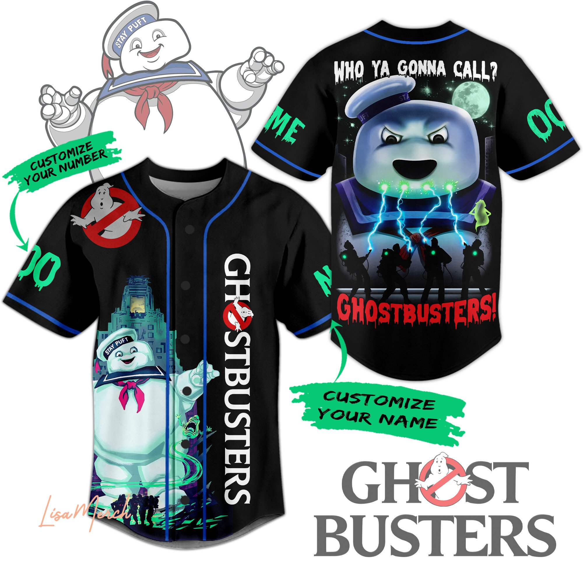Ghostbusters For Fans Baseball Style Jersey For Women