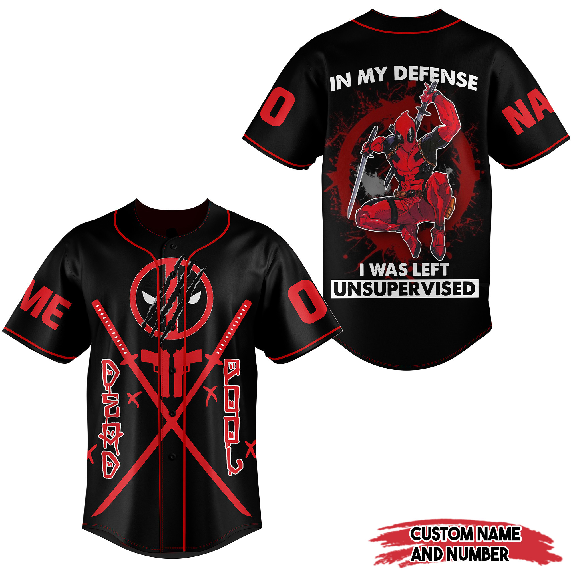 Deadpool In My Defense Baseball Jersey For Fans