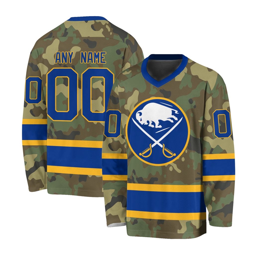 NHL Buffalo Sabres Special Camo Design V-neck Hockey Jersey
