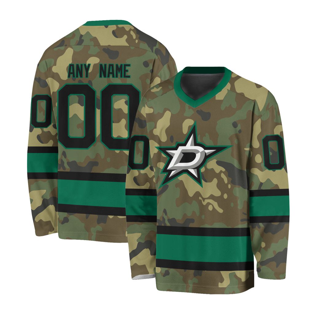 NHL Dallas Stars Special Camo Design V-neck Hockey Jersey