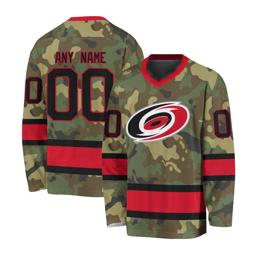 NHL Carolina Hurricanes Special Camo Design V-neck Hockey Jersey