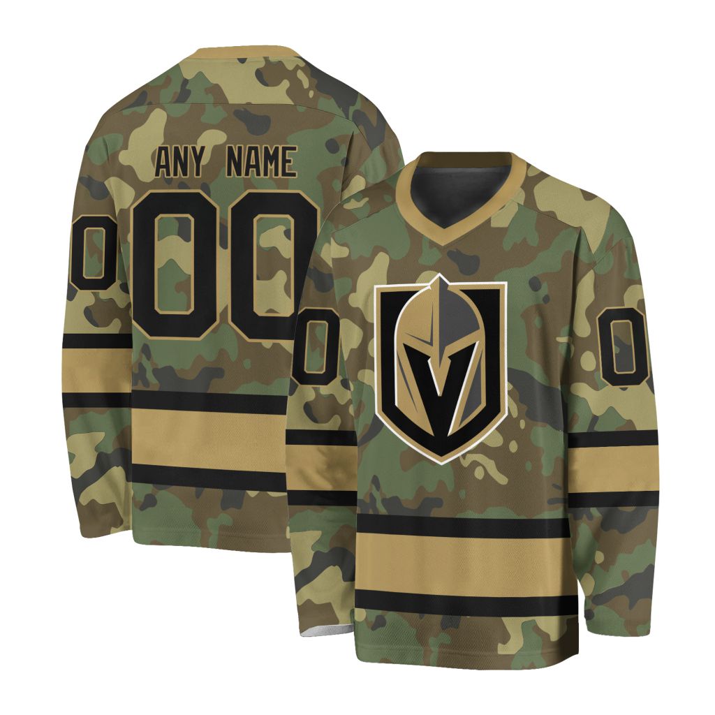 NHL Vegas Golden Knights Special Camo Design V-neck Hockey Jersey
