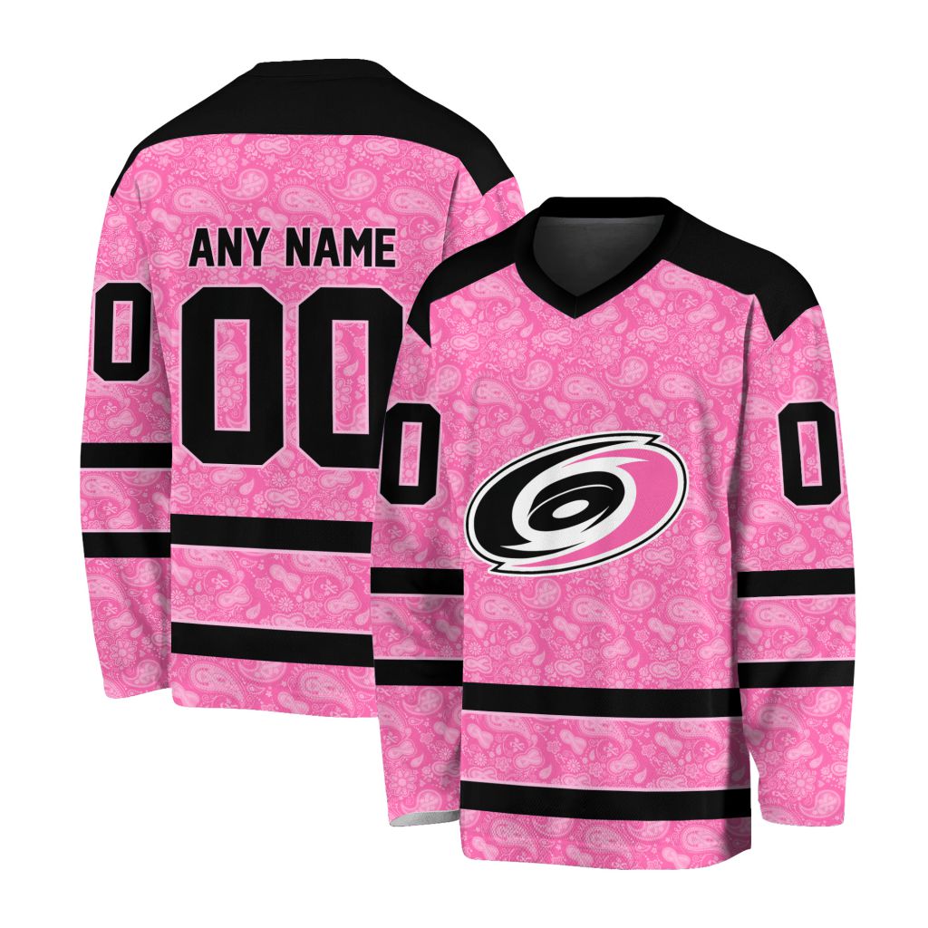 NHL Carolina Hurricanes Special Pink V-neck Hockey Jersey