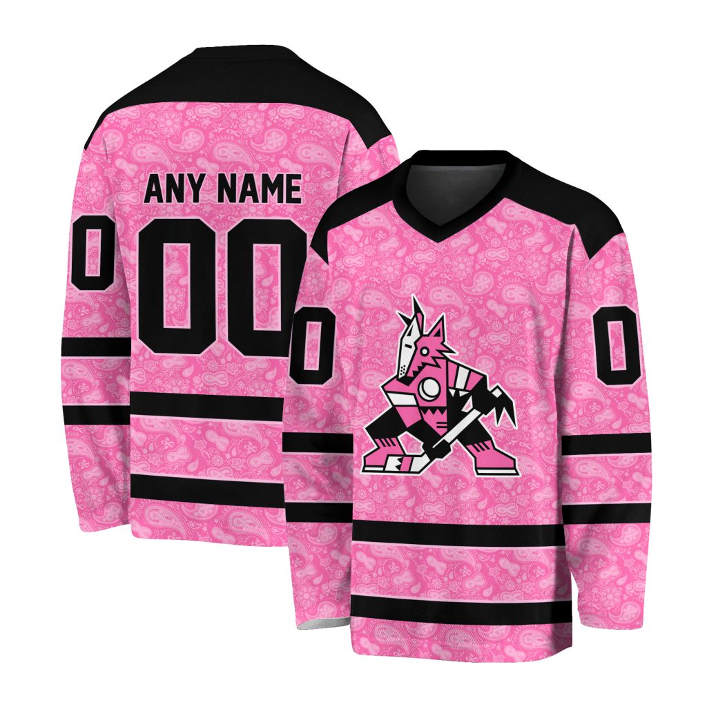 NHL Arizona Coyotes Special Pink V-neck Hockey Jersey