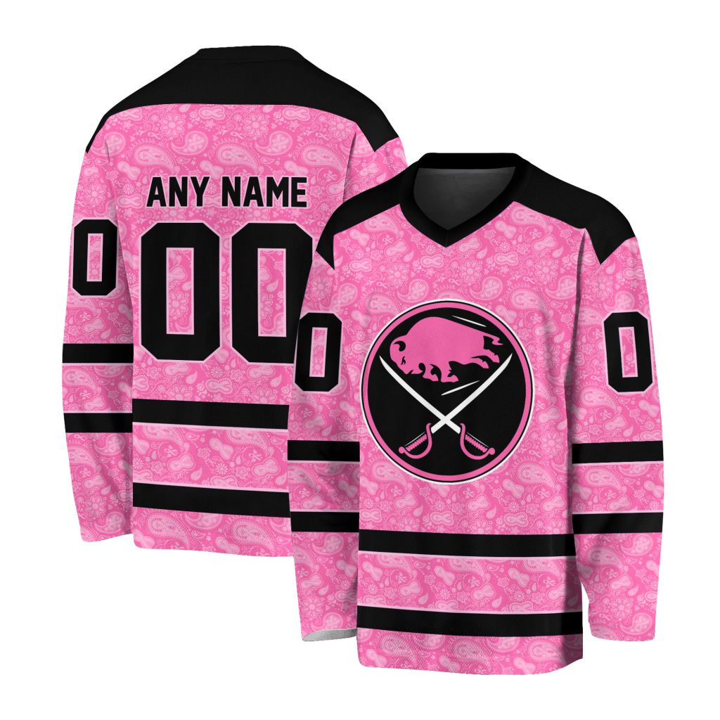 NHL Buffalo Sabres Special Pink V-neck Hockey Jersey