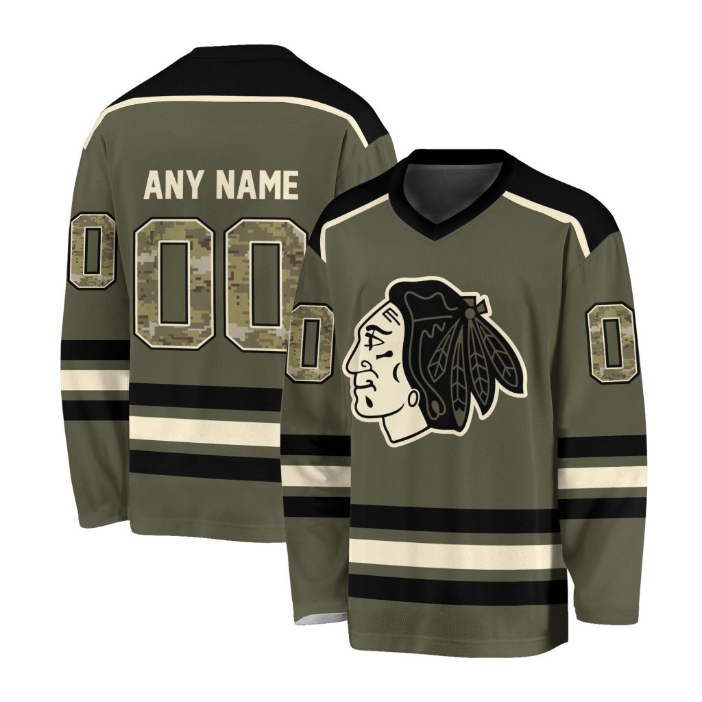 NHL Chicago Blackhawks Special Camo V-neck Hockey Jersey