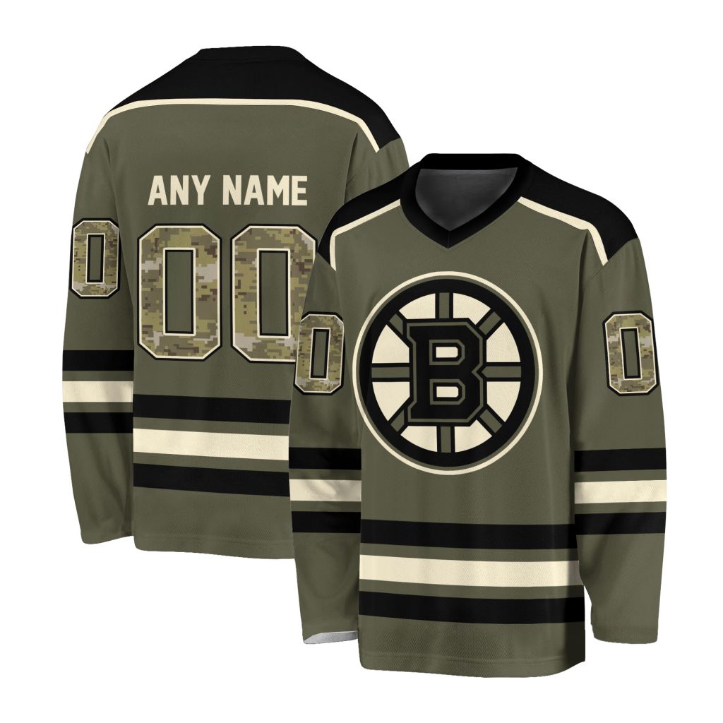 NHL Boston Bruins Special Camo V-neck Hockey Jersey