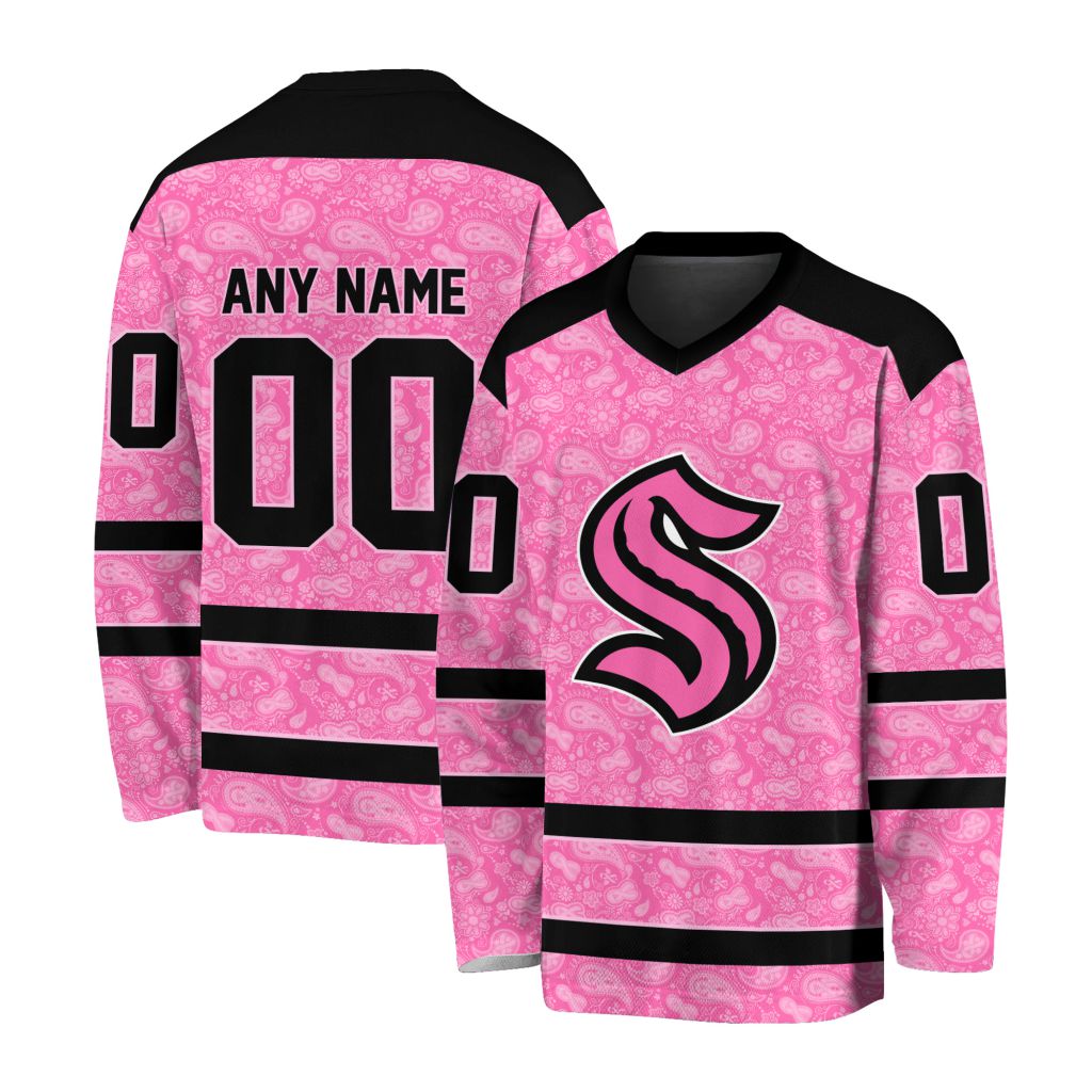 NHL Seattle Kraken Special Pink V-neck Hockey Jersey