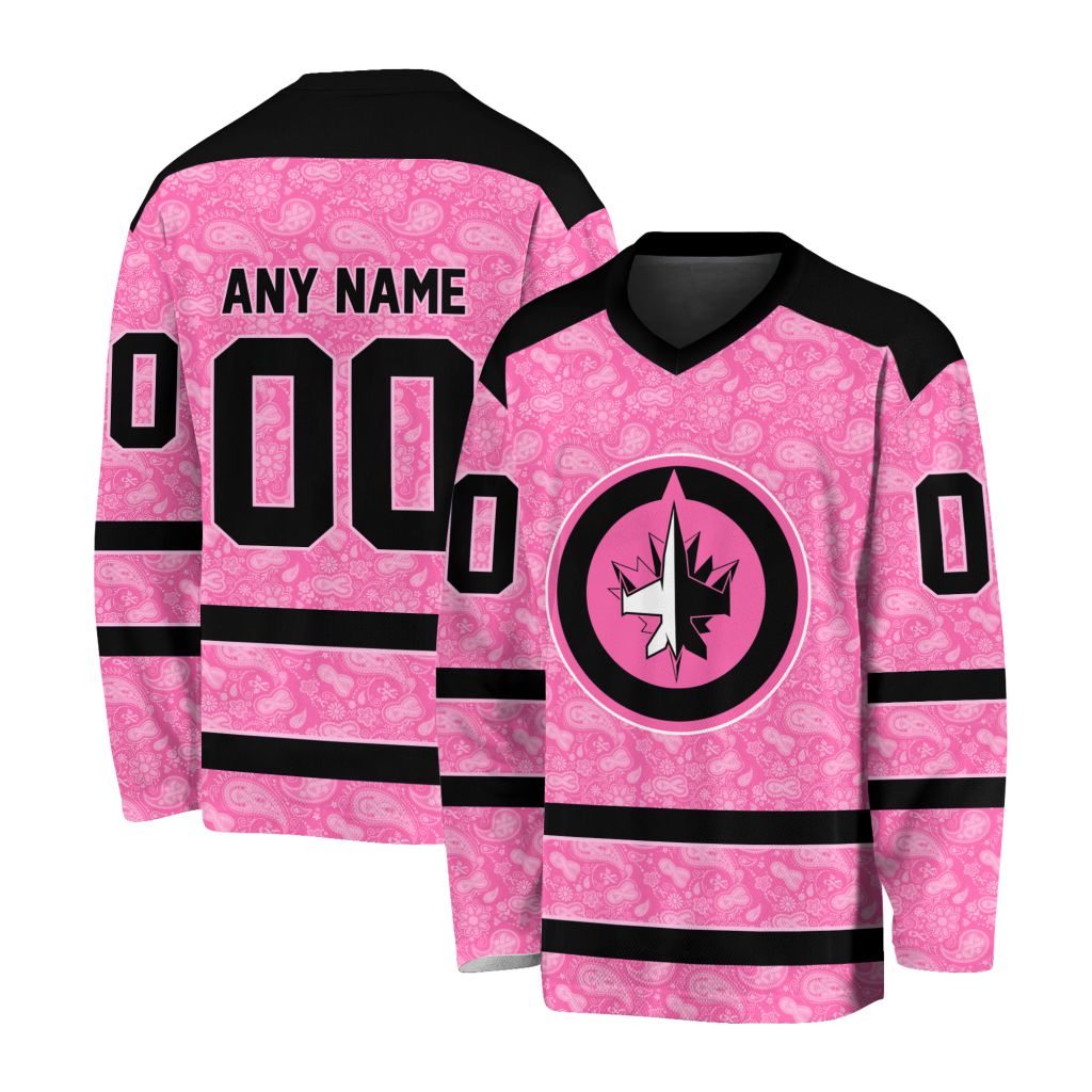 NHL Winnipeg Jets Special Pink V-neck Hockey Jersey