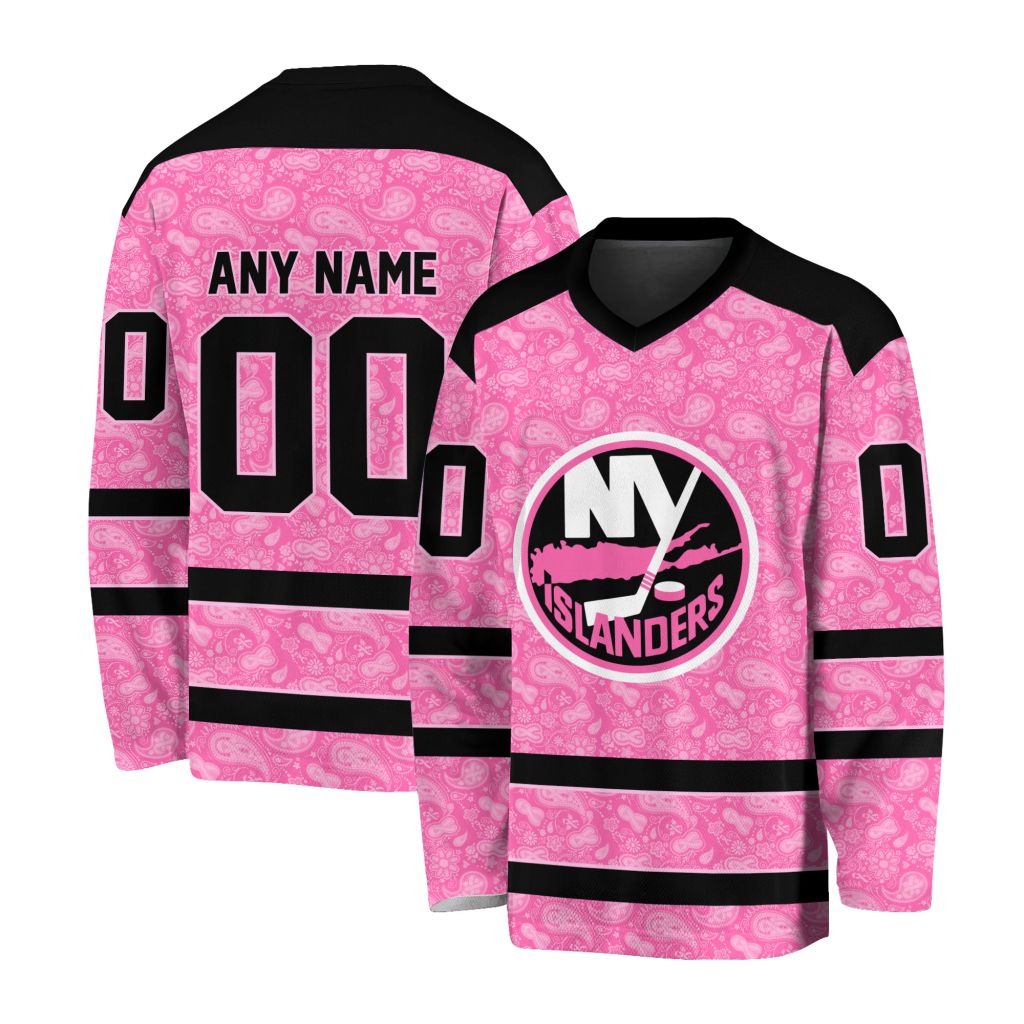 NHL New York Islanders Special Pink V-neck Hockey Jersey