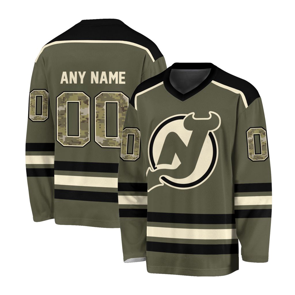 NHL New Jersey Devils Special Camo V-neck Hockey Jersey