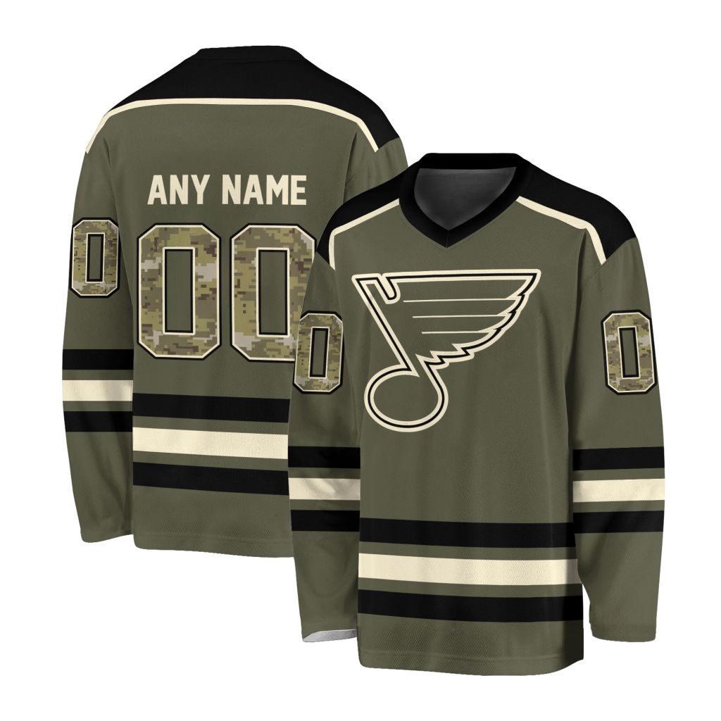 NHL St. Louis Blues Special Camo V-neck Hockey Jersey