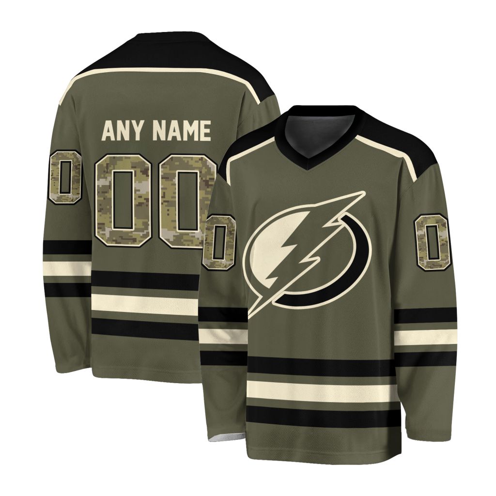 NHL Tampa Bay Lightning Special Camo V-neck Hockey Jersey