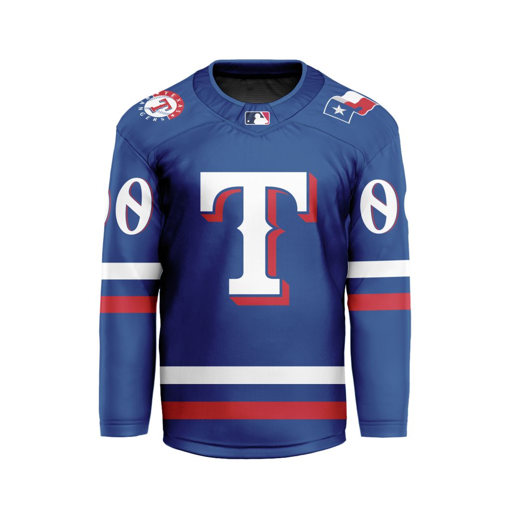 MLB Texas Rangers Personalized Home Style Hockey Jersey