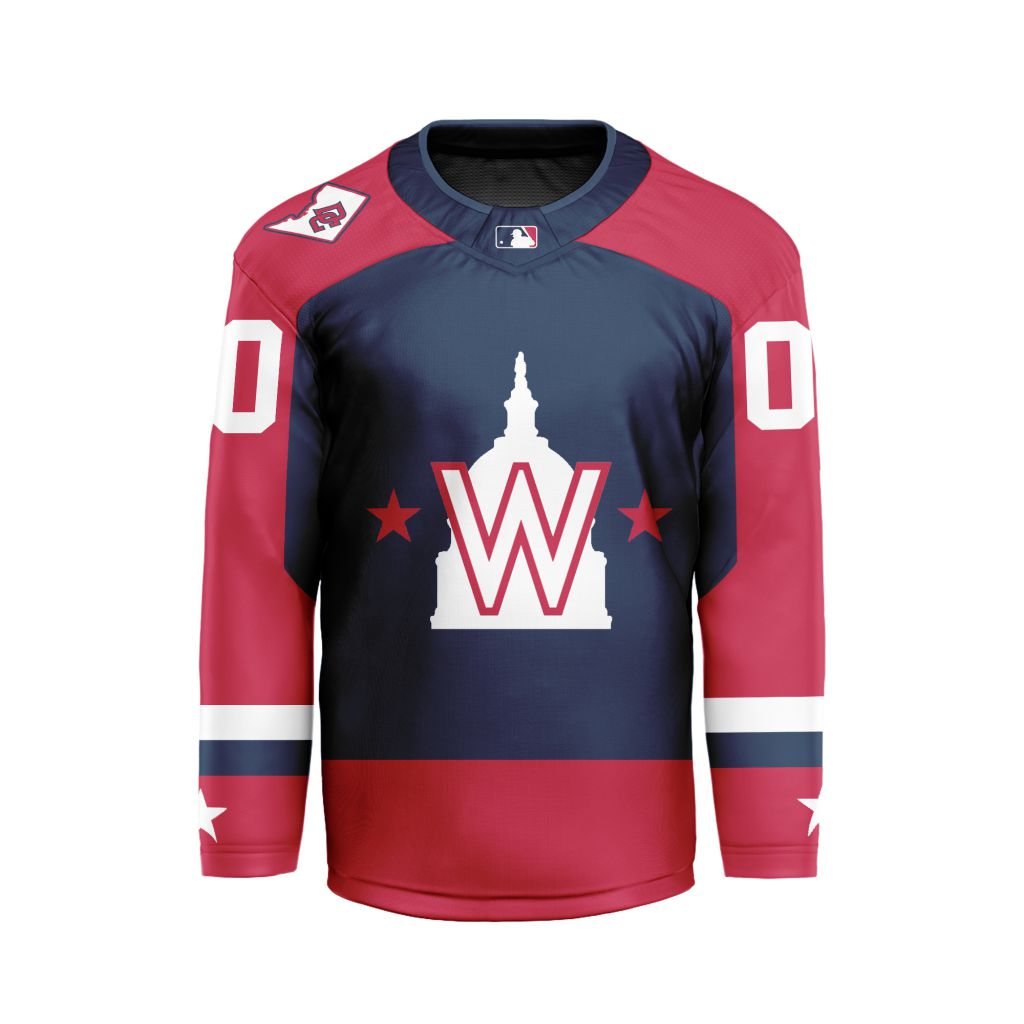 MLB Washington Nationals Personalized Home Style Hockey Jersey