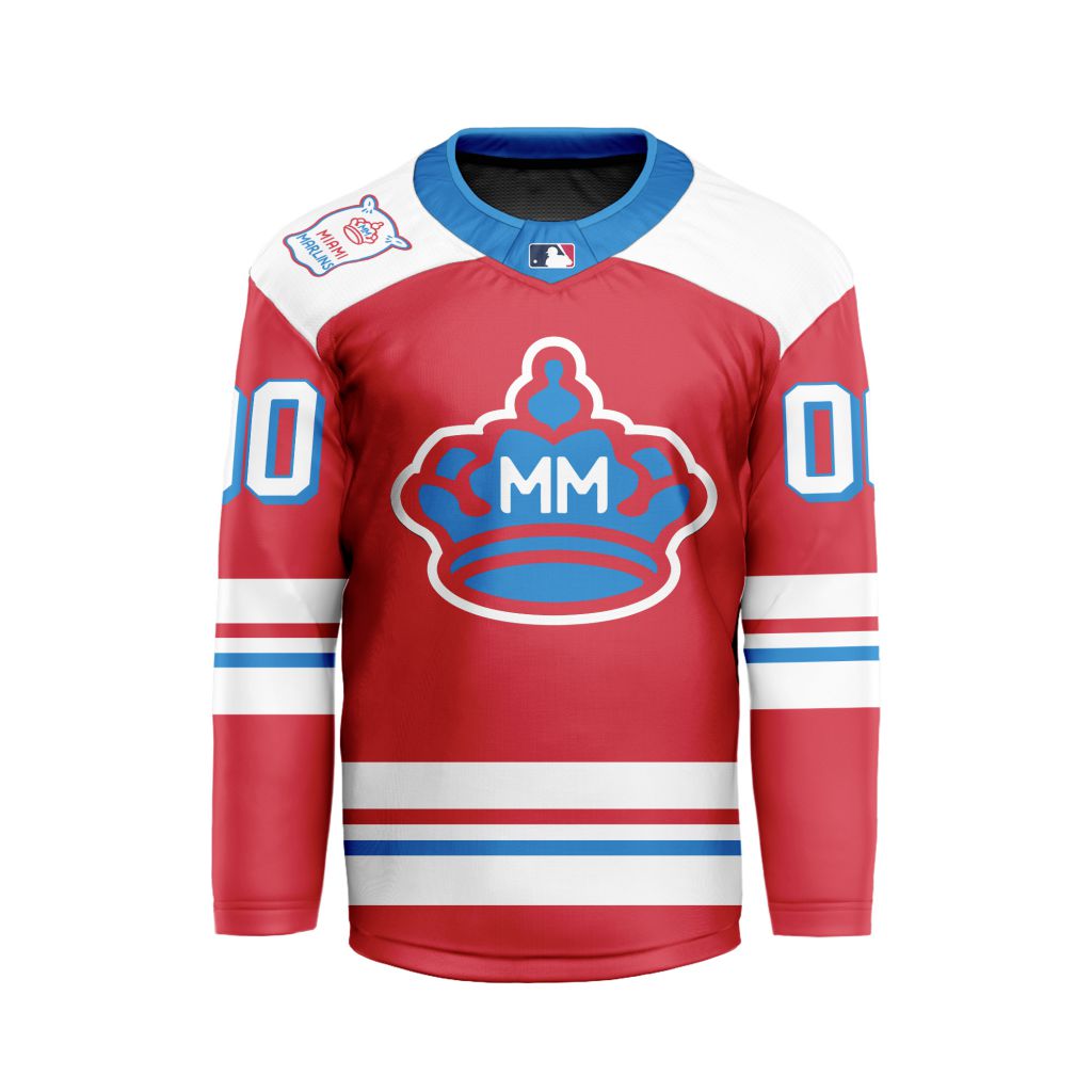 MLB Miami Marlins Personalized City Connect Style Hockey Jersey