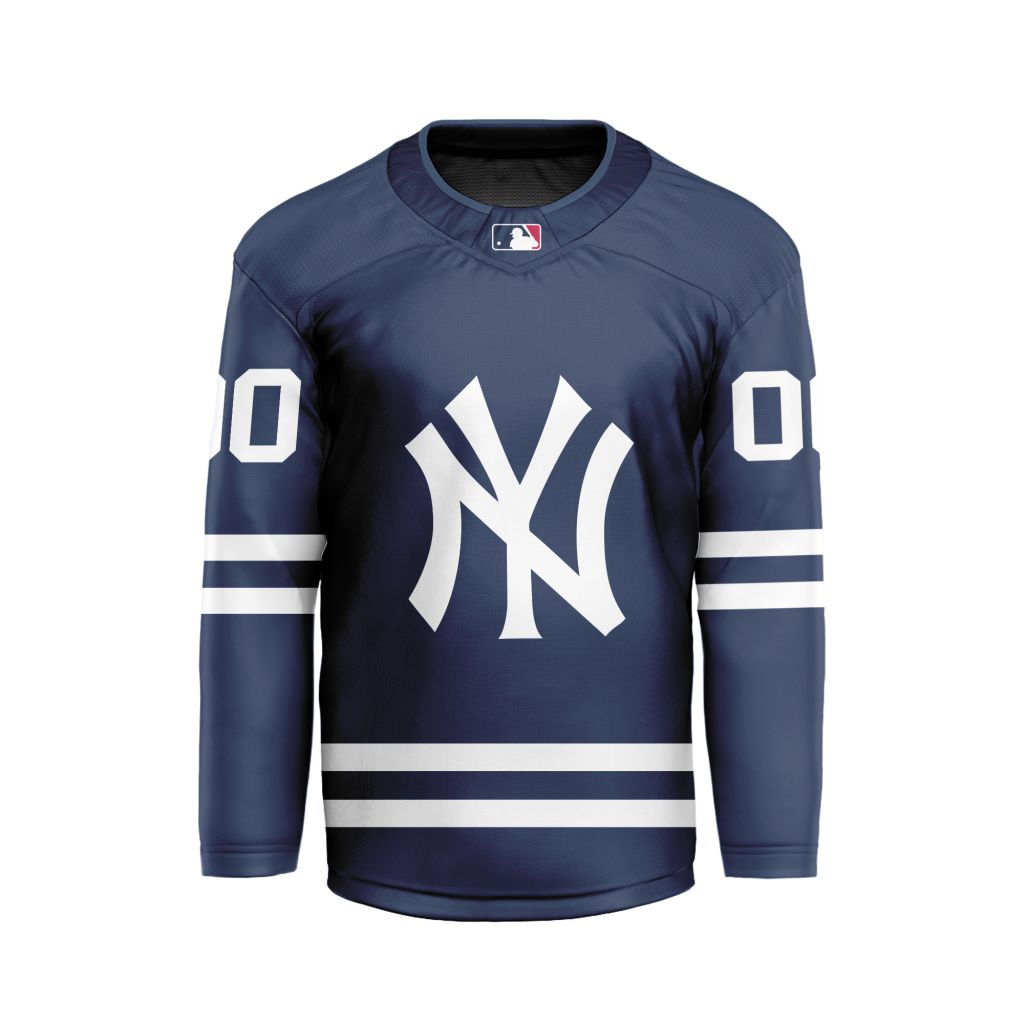 MLB New York Yankees Personalized Home Style Hockey Jersey