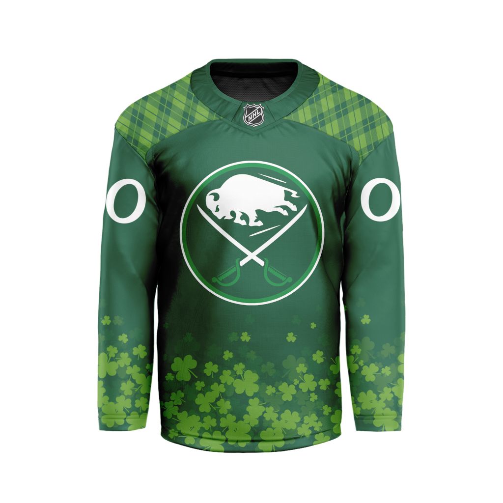 NHL Buffalo Sabres Special Design For St.Patricks Day Hockey Jersey Collar Logo FHC1004