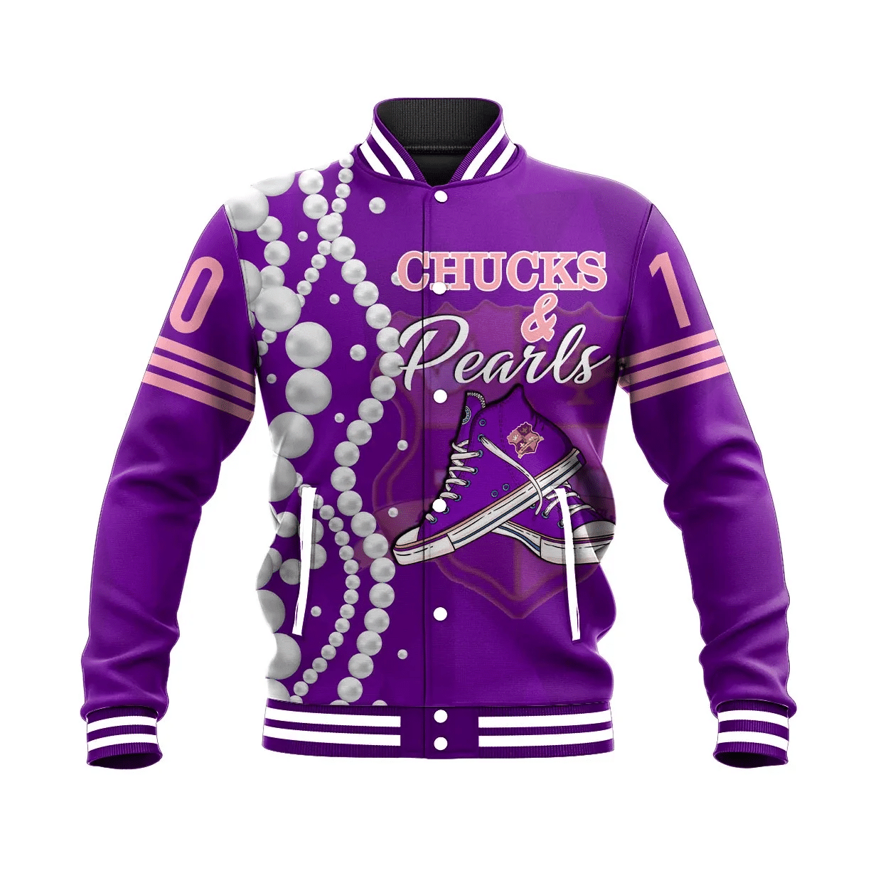 Chucks Kep Military Sorority Pearls Baseball Jacket