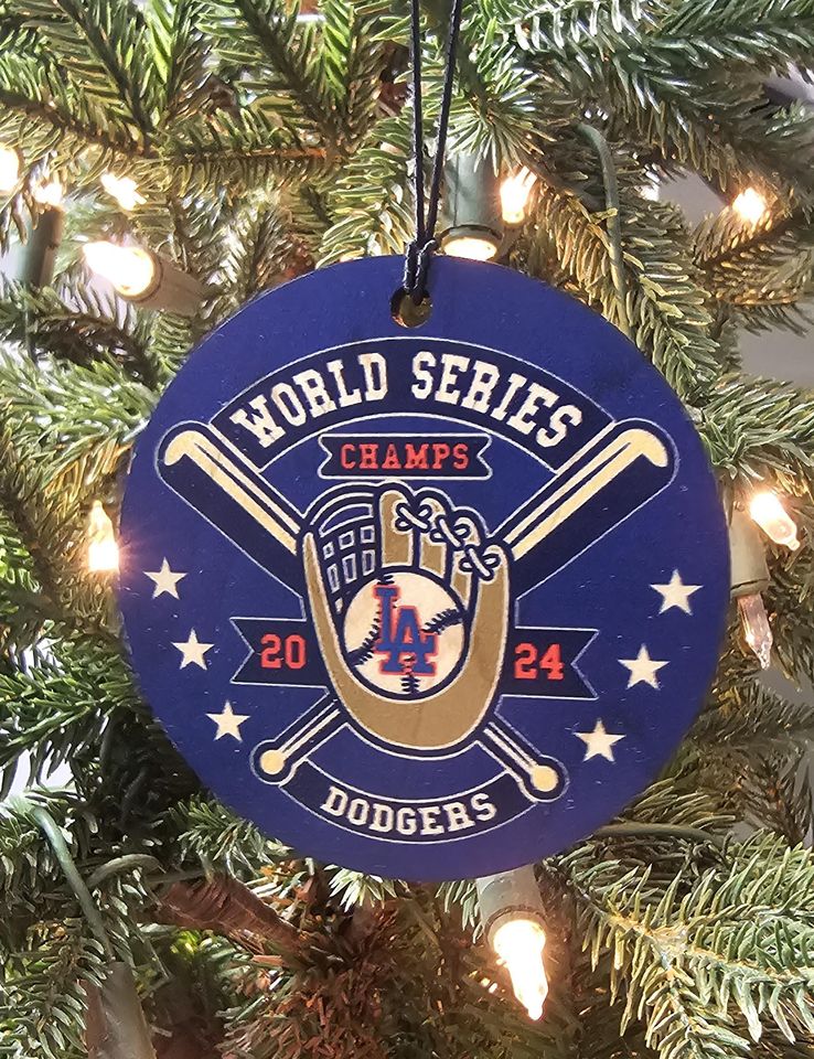 2025 World Series Champions Blue 3" Round Wood Ornament, Texas, Wood, Baseball, 2025 World Series Champions