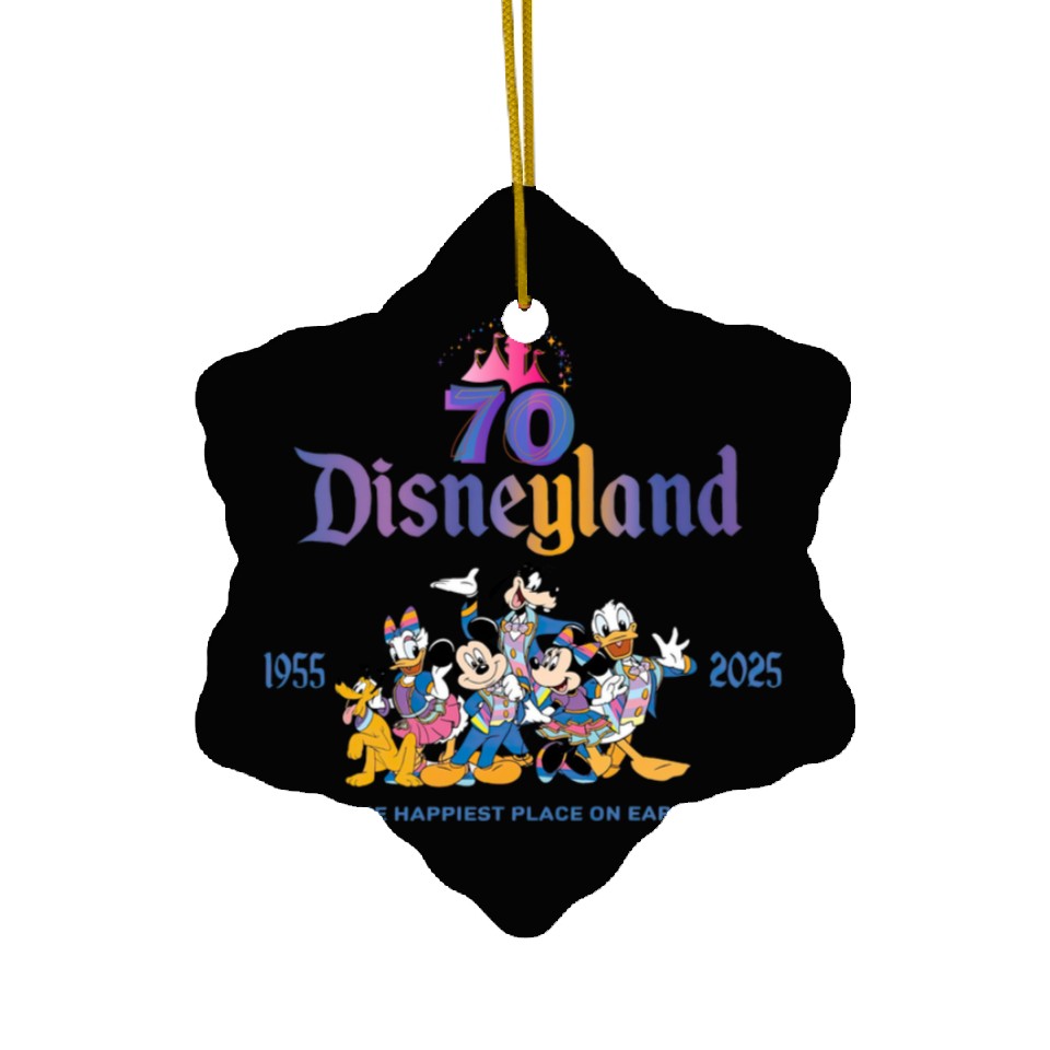 70th Year Disneyland 1955 2025 Ceramic Ornament, Disneyland The Happiest Place On Earth Ceramic Ornament, Disney 70th Anniversary Ceramic Ornament, Family Vacation 2025