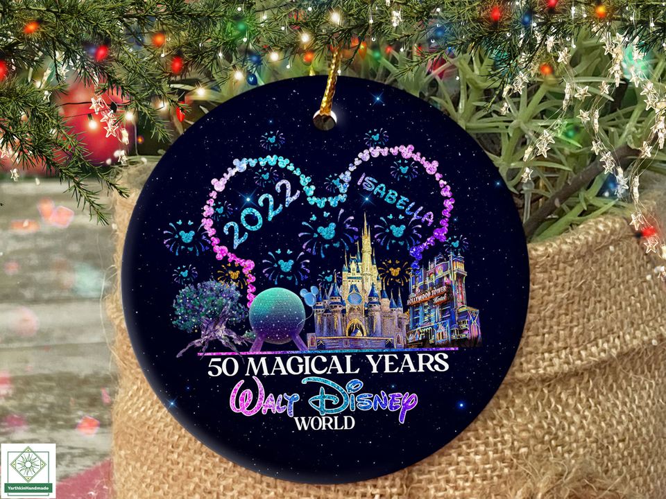 50 Magical Years Walt Disney World Ornament, Personalized Disneyland Ornament