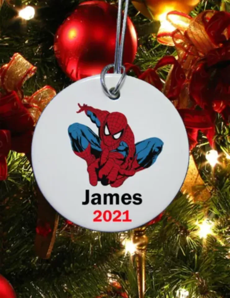 3" ceramic Spiderman Christmas Ornament 2025 custom personalized