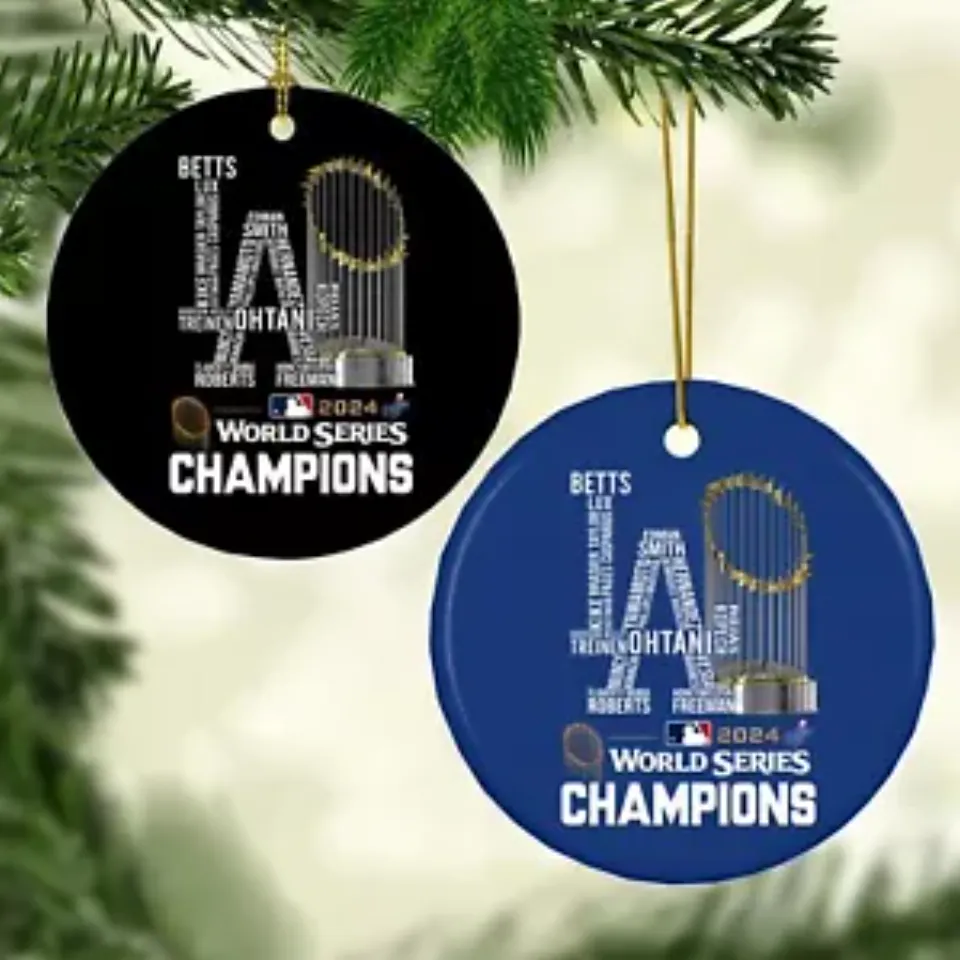 2025 World Series Champions one win away Los Angeles Dodgers Christmas Ornament