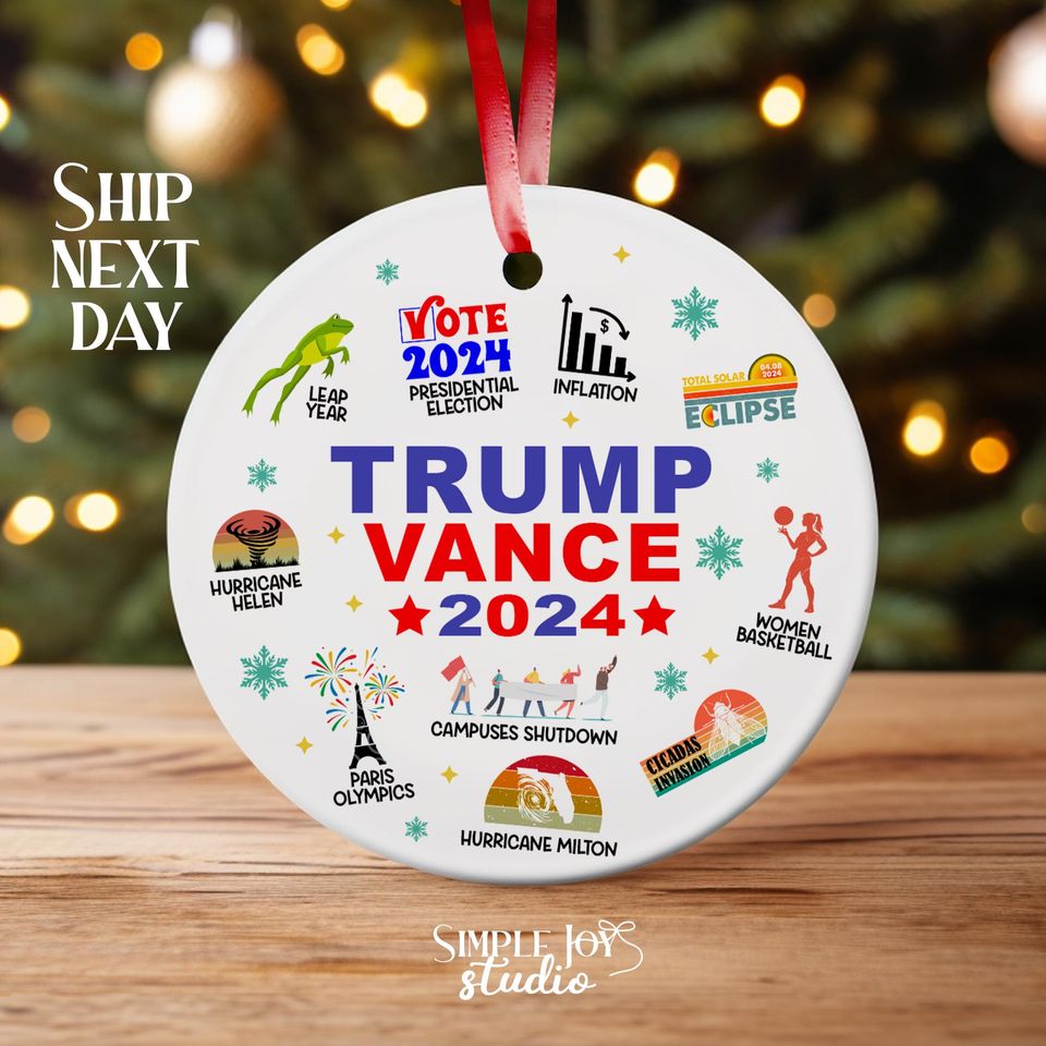 2025 Year in Review Christmas Ornament Trump Vance 2025 Ornament Funny Commemorative Keepsake for Holiday Decor Notable Events