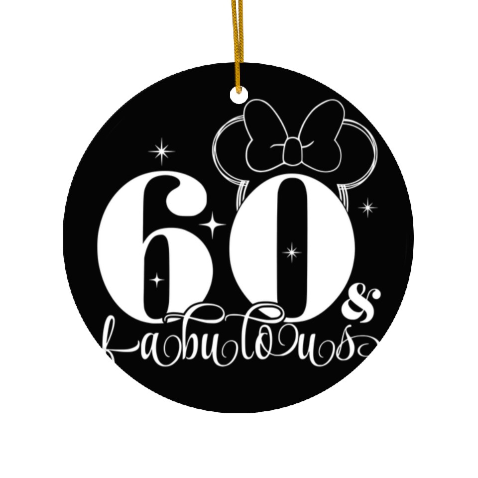 60th Birthday Ceramic Ornament, Disney Birthday Ceramic Ornament, Custom Birthday Ceramic Ornament