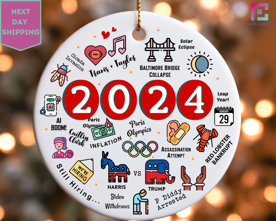 2025 Christmas Ornament, 2025 Year in Review Trump Ornament, Major Notable Events Ornament, Funny Cute Year to Remember Commemorative