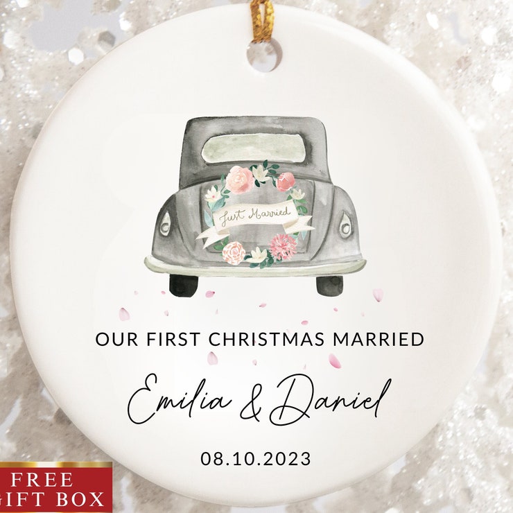 1st Christmas Married Ornament Personalized 1st Christmas Married Ornament 