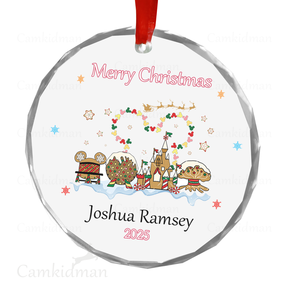 Personalized Name Christmas Ceramic Ornament Glass Ornament Holiday Train Village Glass - Christmas Gift 2025