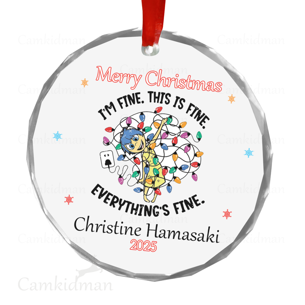 Personalized Name Disney On Ice Minnie 2025 Christmas Ceramic Ornament Glass Ornament gifts kids