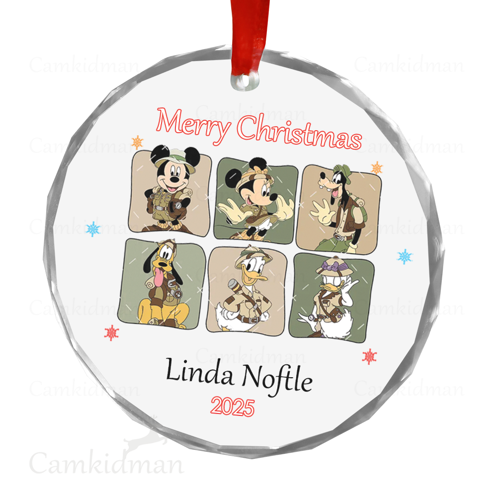Personalized Name Disney Character Blocks 2025 Christmas Ceramic Ornament Glass Ornament gifts