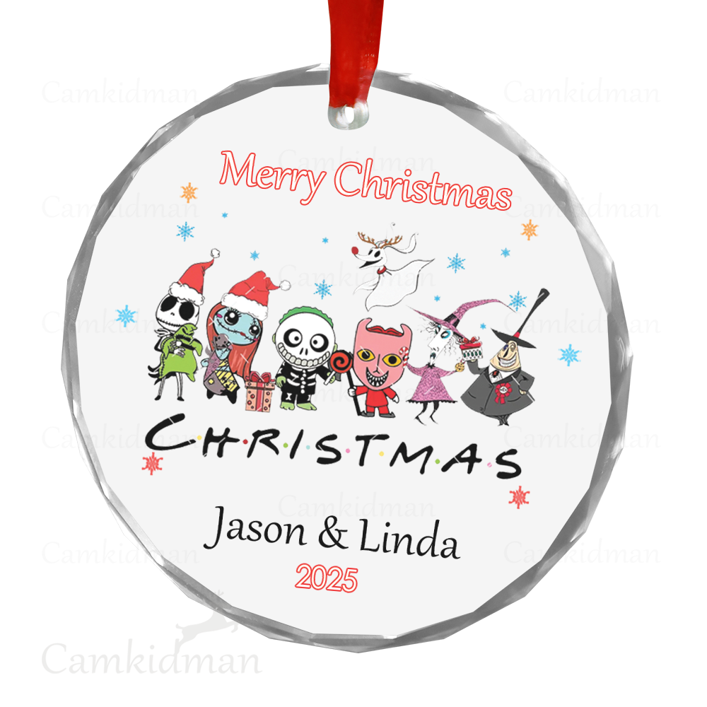 Personalized Name Disney Character Christmas Group 2025 Christmas Ceramic Ornament Glass Ornament gifts