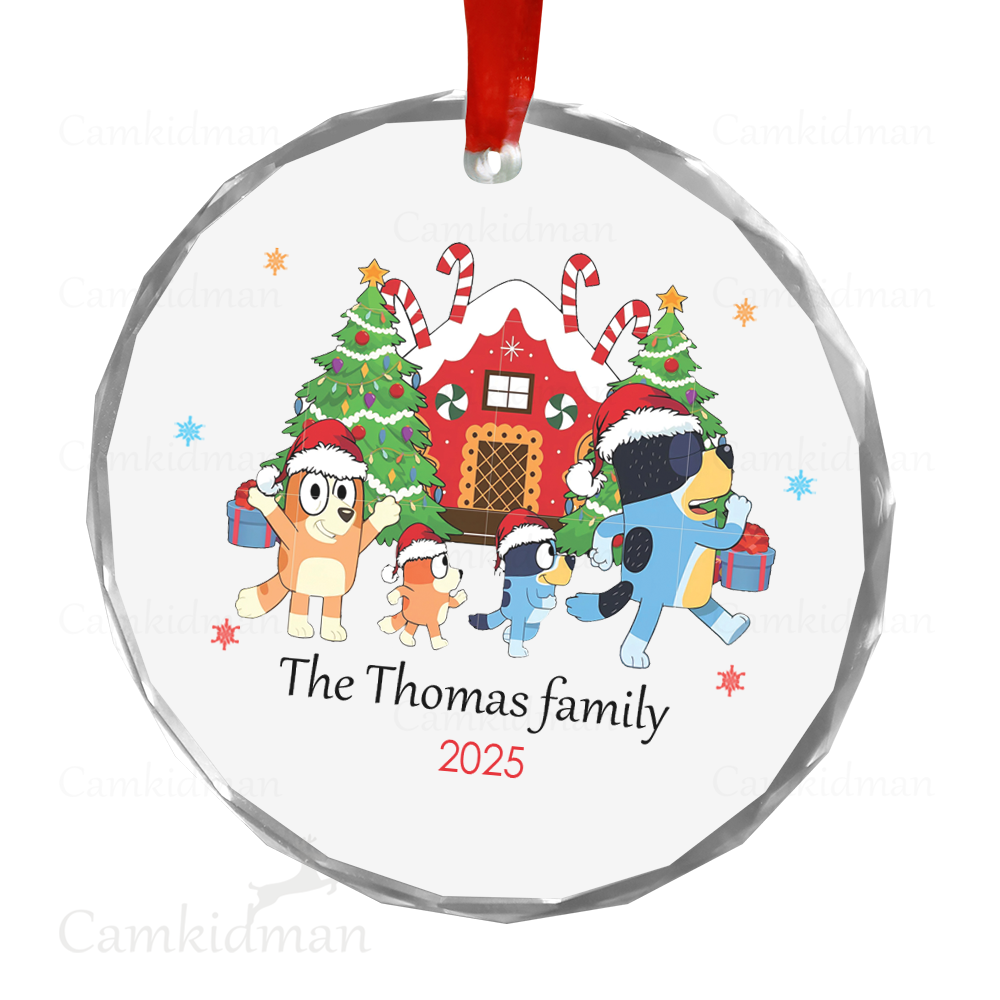 Personalized Name Bluey House Christmas 2025 Christmas Ceramic Ornament Glass Ornament gifts kids