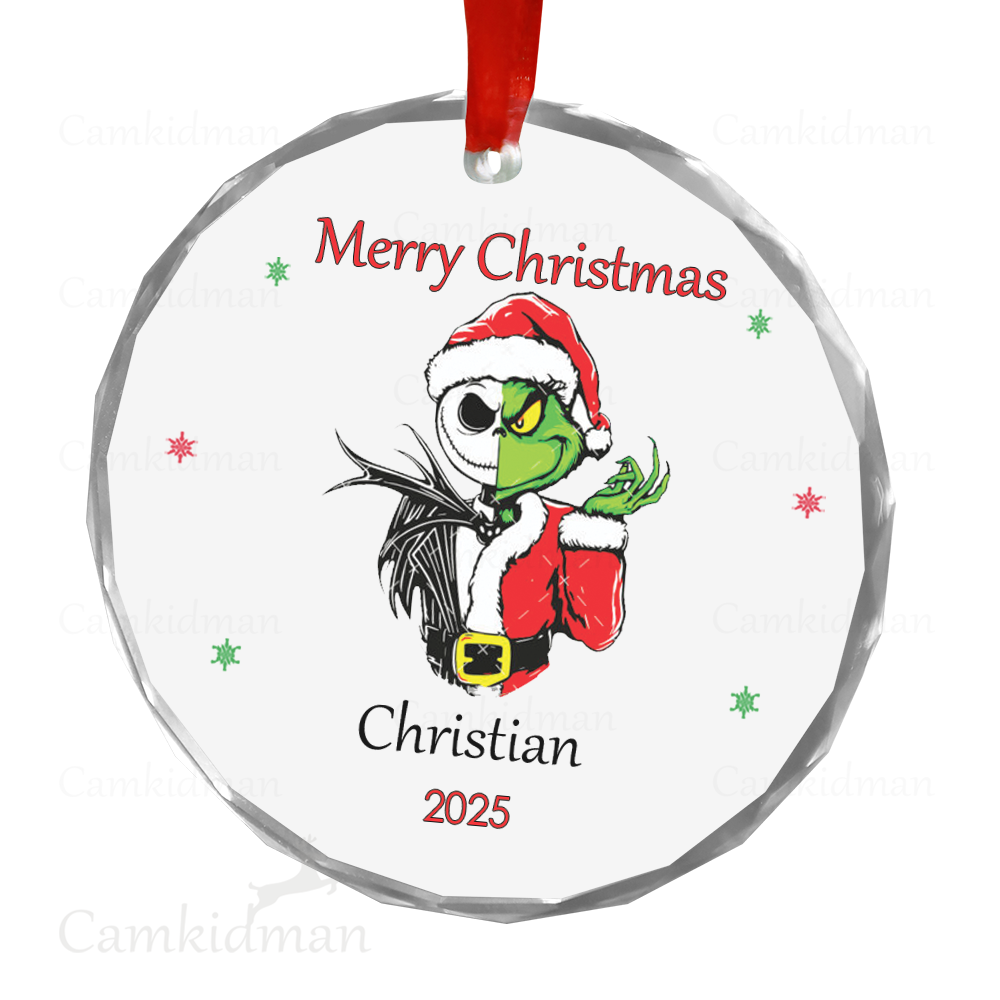 Personalized Name Disney Castle Magic Holiday Keepsake 2025 Glass Round Christmas Ceramic Ornament Glass Ornament tree